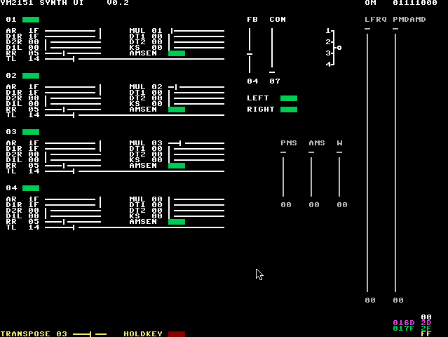 YM2151 SYNTH UI