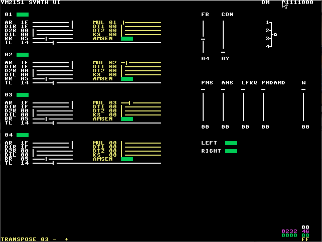 YM2151 SYNTH UI